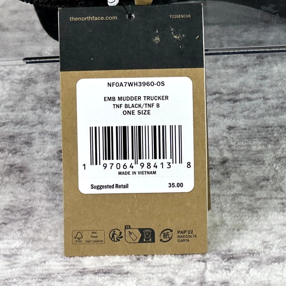 NWT - The North Face Embordered Mudder Trucker Hat Cap TNF Black O/S Bear - Picture 15 of 15